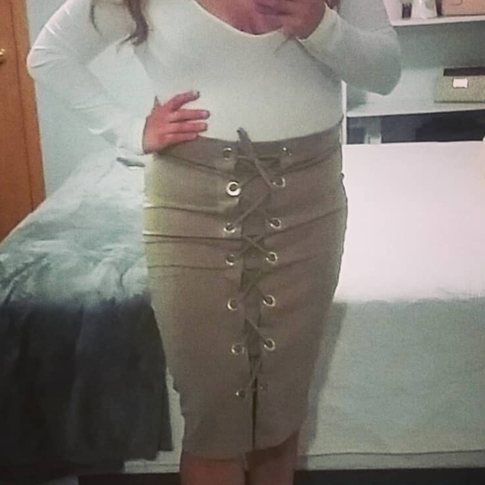 Below the knee skirt.